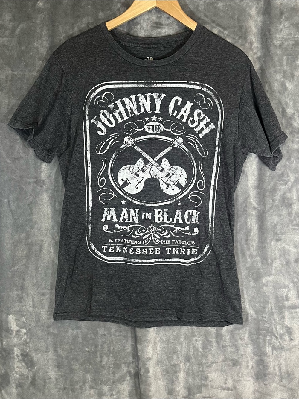 Zion Rootswear Men's Black Graphic Johnny Cash Tee